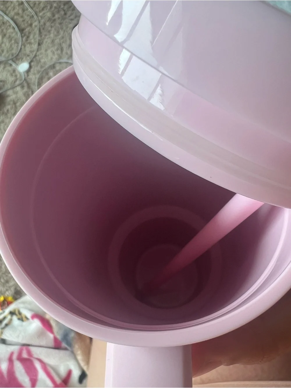 Pink Cherry Print Adults Travel Tumbler with Handle